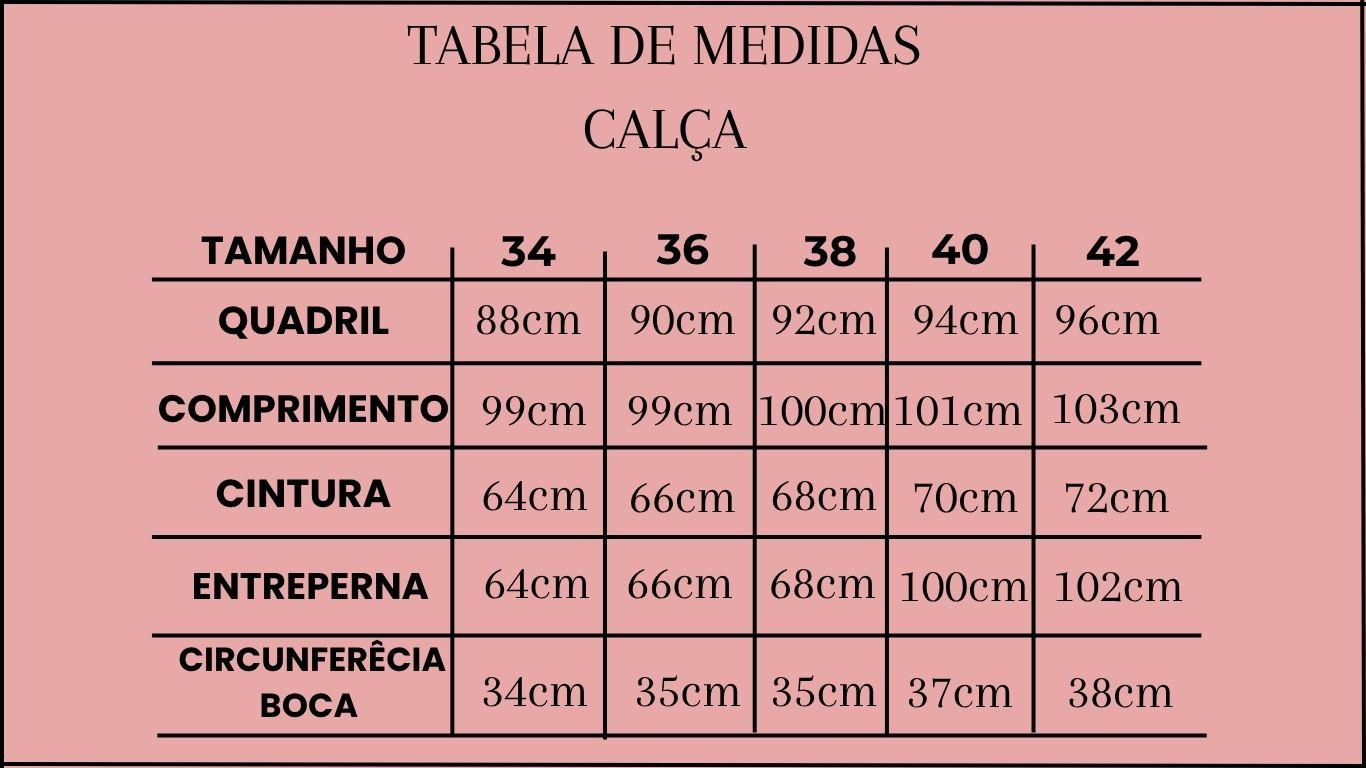 TABELA CAL&Ccedil;A BARREL JEANS 